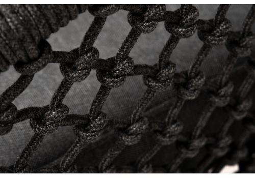  "Канны" кресло плетеное из роупа (узелки), основание дуб, роуп темно-серый круглый, ткань серая, фото 8 