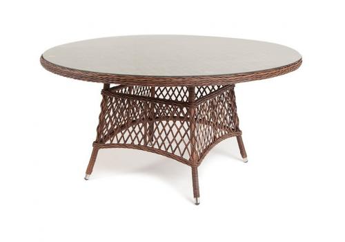  "Эспрессо" плетеный круглый стол, диаметр 150 см, цвет коричневый, фото 1 