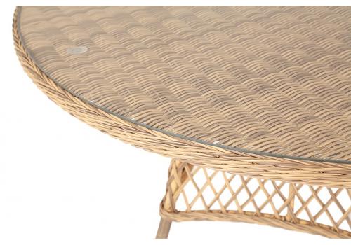  "Эспрессо" плетеный круглый стол, диаметр 150 см, цвет соломенный, фото 3 