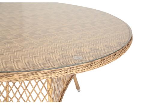  "Эспрессо" плетеный круглый стол, диаметр 150 см, цвет соломенный, фото 4 