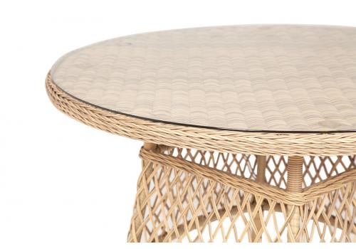  "Эспрессо" плетеный круглый стол, диаметр 118 см, цвет соломенный, фото 4 