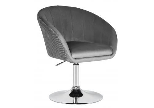  Кресло дизайнерское DOBRIN EDISON, серый велюр (1922-19), фото 1 