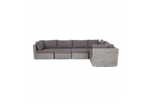  "Лунго" трансформирующийся диван из искусственного ротанга (гиацинт), цвет серый, фото 4 