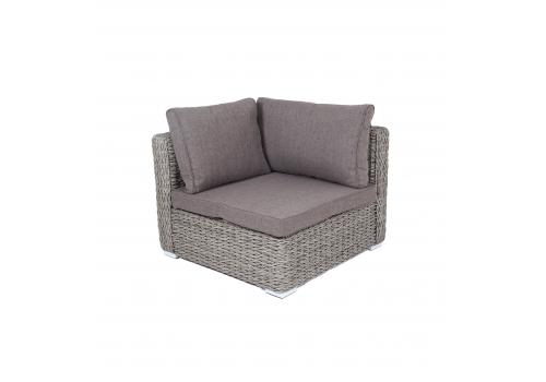  "Лунго" трансформирующийся диван из искусственного ротанга (гиацинт), цвет серый, фото 5 