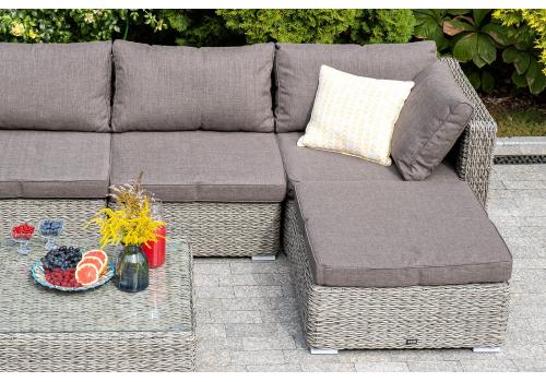  "Лунго" трансформирующийся диван из искусственного ротанга (гиацинт), цвет серый, фото 13 