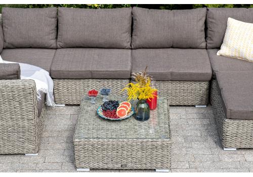  "Лунго" трансформирующийся диван из искусственного ротанга (гиацинт), цвет серый, фото 15 