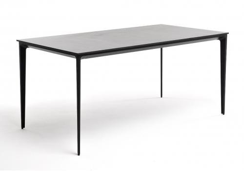  "Малага" обеденный стол из HPL 160х80см, цвет "серый гранит", каркас черный, фото 1 