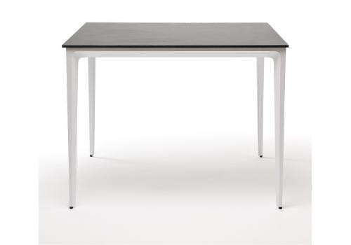  "Малага" обеденный стол из HPL 90х90см, цвет "серый гранит", каркас белый, фото 2 