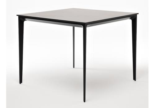  "Малага" обеденный стол из HPL 90х90см, цвет "серый гранит", каркас черный, фото 1 