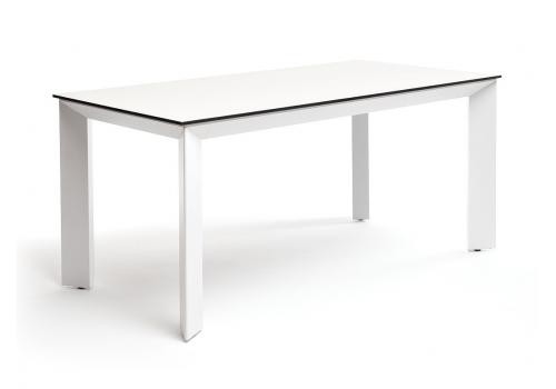  "Венето" обеденный стол из HPL 160х80см, цвет молочный, каркас белый, фото 1 
