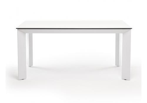  "Венето" обеденный стол из HPL 160х80см, цвет молочный, каркас белый, фото 2 