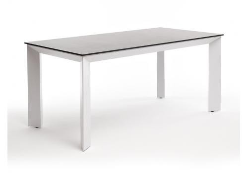  "Венето" обеденный стол из HPL 160х80см, цвет "серый гранит", каркас белый, фото 1 