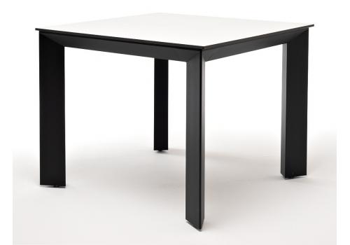  "Венето" обеденный стол из HPL 90х90см, цвет молочный, каркас черный, фото 1 