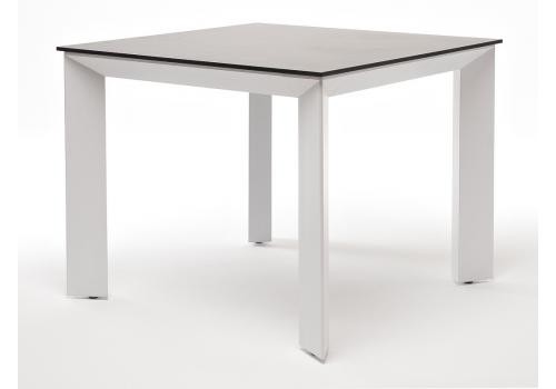  "Венето" обеденный стол из HPL 90х90см, цвет "серый гранит", каркас белый, фото 1 