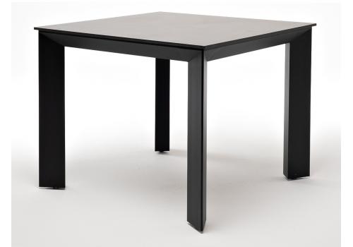  "Венето" обеденный стол из HPL 90х90см, цвет "серый гранит", каркас черный, фото 1 