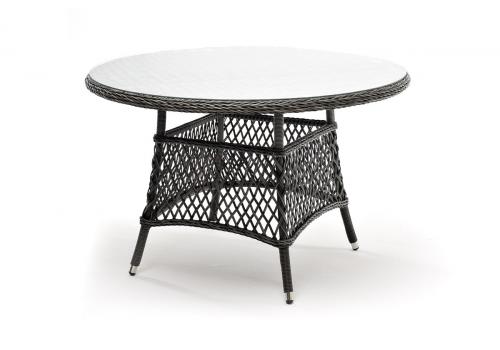 "Эспрессо" плетеный круглый стол, диаметр 118 см, цвет графит, фото 1 