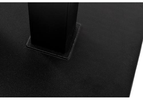  "Каффе" интерьерный стол из HPL квадратный 140х70см, цвет "серый гранит", подстолье двойное черное чугун, фото 6 