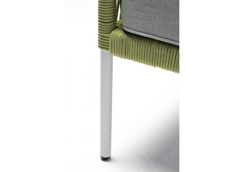 "Канны" кресло плетеное из роупа, каркас алюминий светло-серый (RAL7035) шагрень, роуп салатовый круглый, ткань светло-серая, фото 9 
