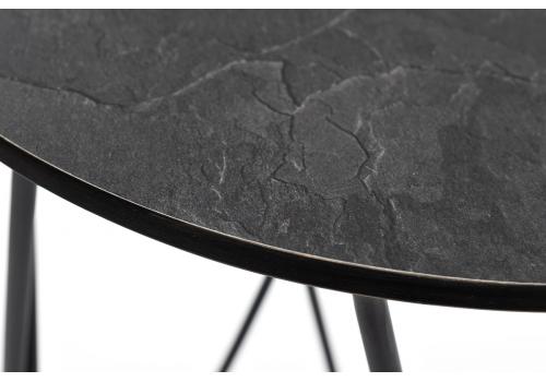  "Колумбия" журнальный стол из HPL круглый Ø40 H55, цвет "серый гранит", каркас стальной серый (RAL 7024), фото 2 