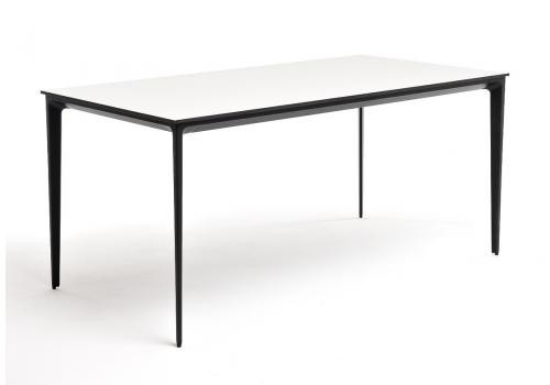  "Малага" обеденный стол из HPL 160х80см, цвет молочный, каркас черный, фото 1 