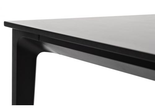  "Малага" обеденный стол из HPL 160х80см, цвет "серый гранит", каркас черный, фото 4 