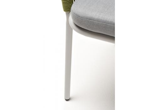  "Марсель" стул плетеный из роупа, каркас алюминий светло-серый (RAL7035) шагрень, роуп салатовый круглый, ткань светло-серая, фото 7 