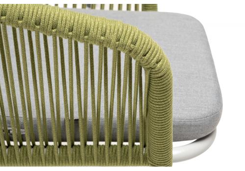  "Марсель" стул плетеный из роупа, каркас алюминий светло-серый (RAL7035) шагрень, роуп салатовый круглый, ткань светло-серая, фото 8 