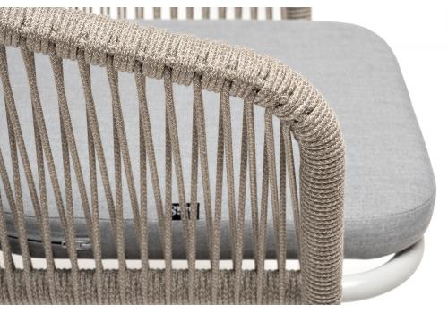  "Марсель" стул плетеный из роупа, каркас алюминий светло-серый (RAL7035) шагрень, роуп серый меланж круглый, ткань светло-серая, фото 8 
