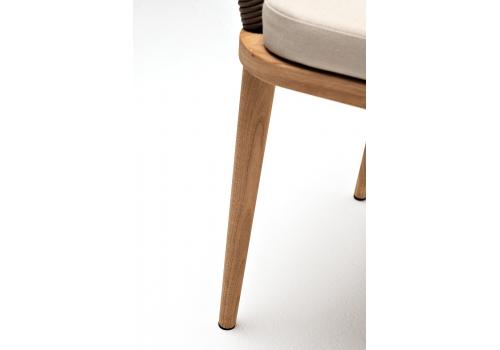  "Марсель" стул плетеный из роупа, основание дуб, роуп коричневый круглый, ткань бежевая, фото 9 