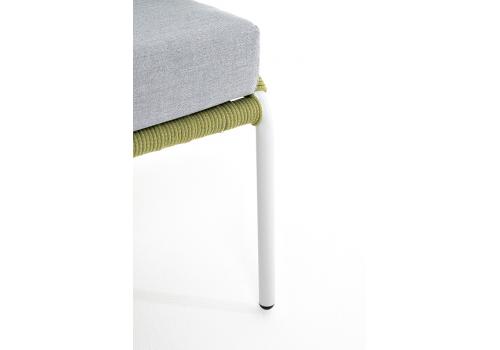  "Милан" диван 2-местный плетеный из роупа, каркас алюминий светло-серый (RAL7035) шагрень, роуп салатовый круглый, ткань светло-серая, фото 4 