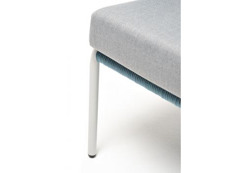  "Милан" кресло плетеное из роупа, каркас алюминий светло-серый (RAL7035) шагрень, роуп бирюзовый круглый, ткань светло-серая, фото 7 