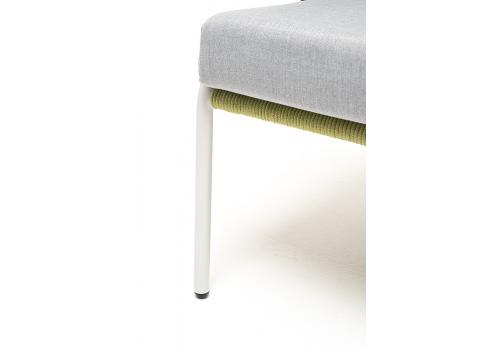  "Милан" кресло плетеное из роупа, каркас алюминий светло-серый (RAL7035) шагрень, роуп салатовый круглый, ткань светло-серая, фото 7 