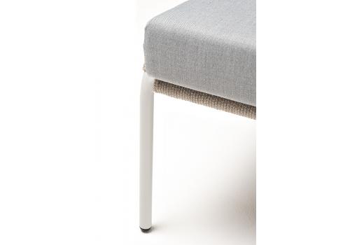  "Милан" кресло плетеное из роупа, каркас алюминий светло-серый (RAL7035) шагрень, роуп серый меланж круглый, ткань светло-серая, фото 7 