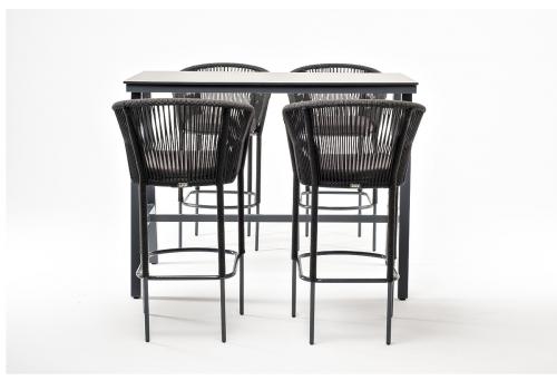  "Рио" барный комплект на 4 персоны, стол HPL "серый гранит", цвет темно-серый, фото 2 