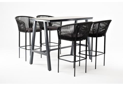  "Рио" барный комплект на 4 персоны, стол HPL "серый гранит", цвет темно-серый, фото 3 