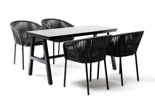  "Рио" обеденная группа на 4 персоны, стол HPL "серый гранит", цвет серый, фото 2 