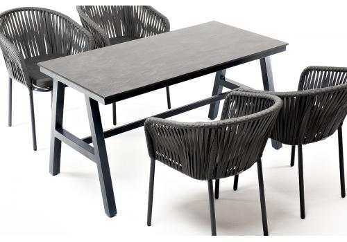  "Рио" обеденная группа на 4 персоны, стол HPL "серый гранит", цвет серый, фото 3 