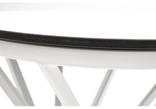  "Сантьяго" журнальный стол из HPL круглый Ø40 H55, цвет "молочный", каркас стальной белый, фото 3 