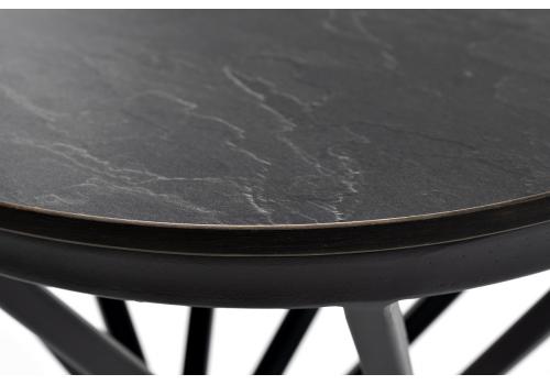  "Сантьяго" журнальный стол из HPL круглый Ø40 H55, цвет "серый гранит", каркас стальной серый (RAL 7024), фото 2 