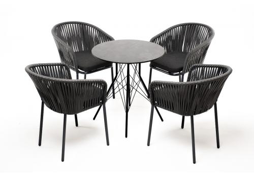  "Конте" обеденная группа на 4 персоны, круглый стол, цвет "серый гранит", фото 1 