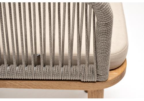  "Марсель" стул плетеный из роупа, основание дуб, роуп серый меланж круглый, ткань бежевая, фото 6 
