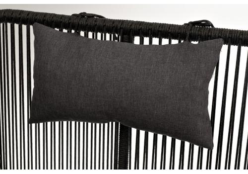  "Мадрид" кресло плетеное из роупа, каркас алюминий темно-серый (RAL7024) шагрень, роуп темно-серый круглый, ткань темно-серая, фото 5 
