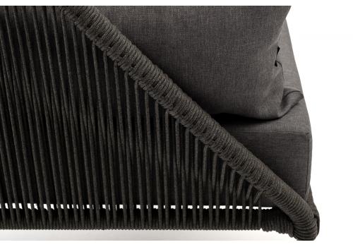  "Мадрид" кресло плетеное из роупа, каркас алюминий темно-серый (RAL7024) шагрень, роуп темно-серый круглый, ткань темно-серая, фото 7 