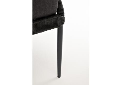  "Мадрид" кресло плетеное из роупа, каркас алюминий темно-серый (RAL7024) шагрень, роуп темно-серый круглый, ткань темно-серая, фото 8 