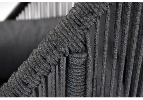  "Мадрид" кресло плетеное из роупа, каркас алюминий темно-серый (RAL7024) шагрень, роуп темно-серый круглый, ткань темно-серая, фото 11 