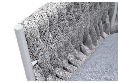  "Монако" стул плетеный из роупа, каркас алюминий светло-серый (RAL7035) муар, роуп светло-серый 40 мм, ткань светло-серая, фото 4 