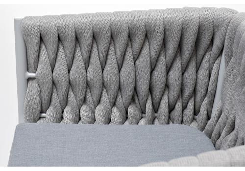  "Монако" стул плетеный из роупа, каркас алюминий светло-серый (RAL7035) муар, роуп светло-серый 40 мм, ткань светло-серая, фото 6 
