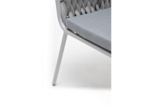  "Монако" стул плетеный из роупа, каркас алюминий светло-серый (RAL7035) муар, роуп светло-серый 40 мм, ткань светло-серая, фото 9 