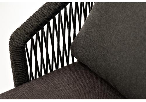  "Верона" кресло плетеное из роупа, каркас алюминий темно-серый (RAL7024) шагрень, роуп темно-серый круглый, ткань темно-серая, фото 8 