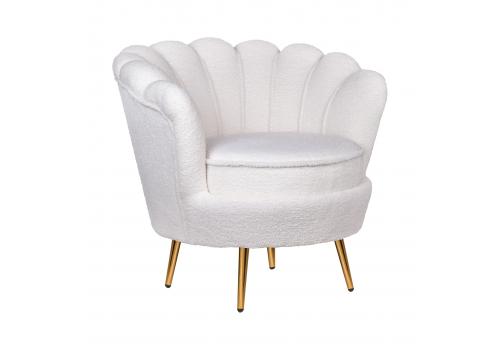  Дизайнерское кресло ракушка букле Pearl бежевое, фото 2 